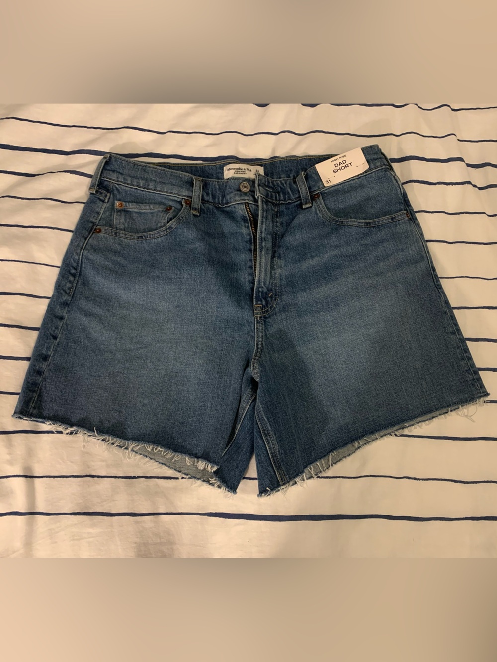 Abercrombie High Rise Dad Short denim